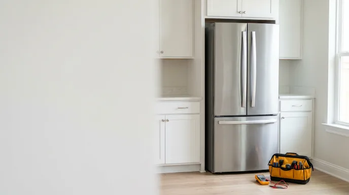 French door refrigerator in a bright Leander kitchen